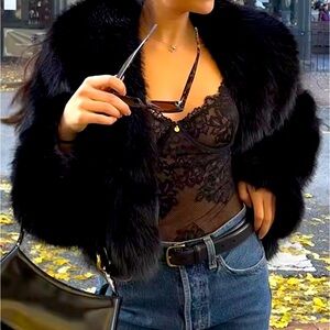 ✨SHAWL COLLAR FAUX FOX 🦊 FUR COAT🌟SIZE XXL